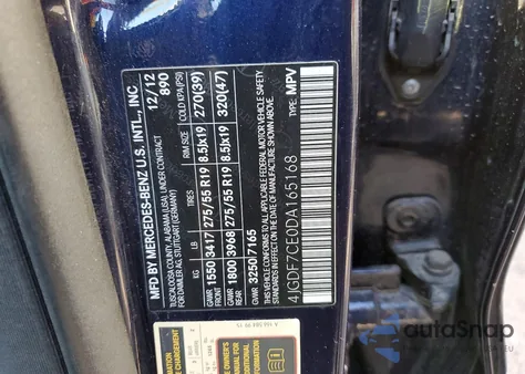 2013 Mercedes-Benz Gl 450 4Matic z USA, uszkodzony, nr VIN 4JGDF7CE0DA165168